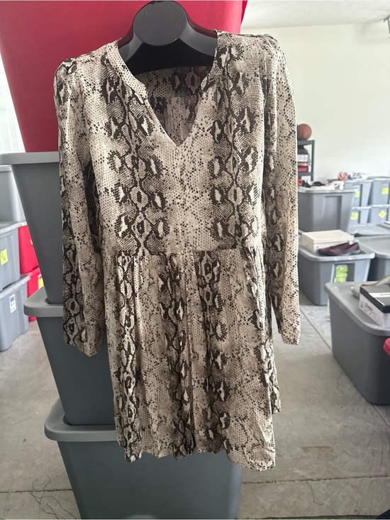 Kori Dresses & Skirts - Neutral Snake Print Long Sleeve Mini Dress 93